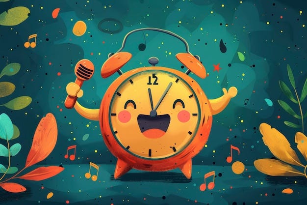 Clock cartoon illustration