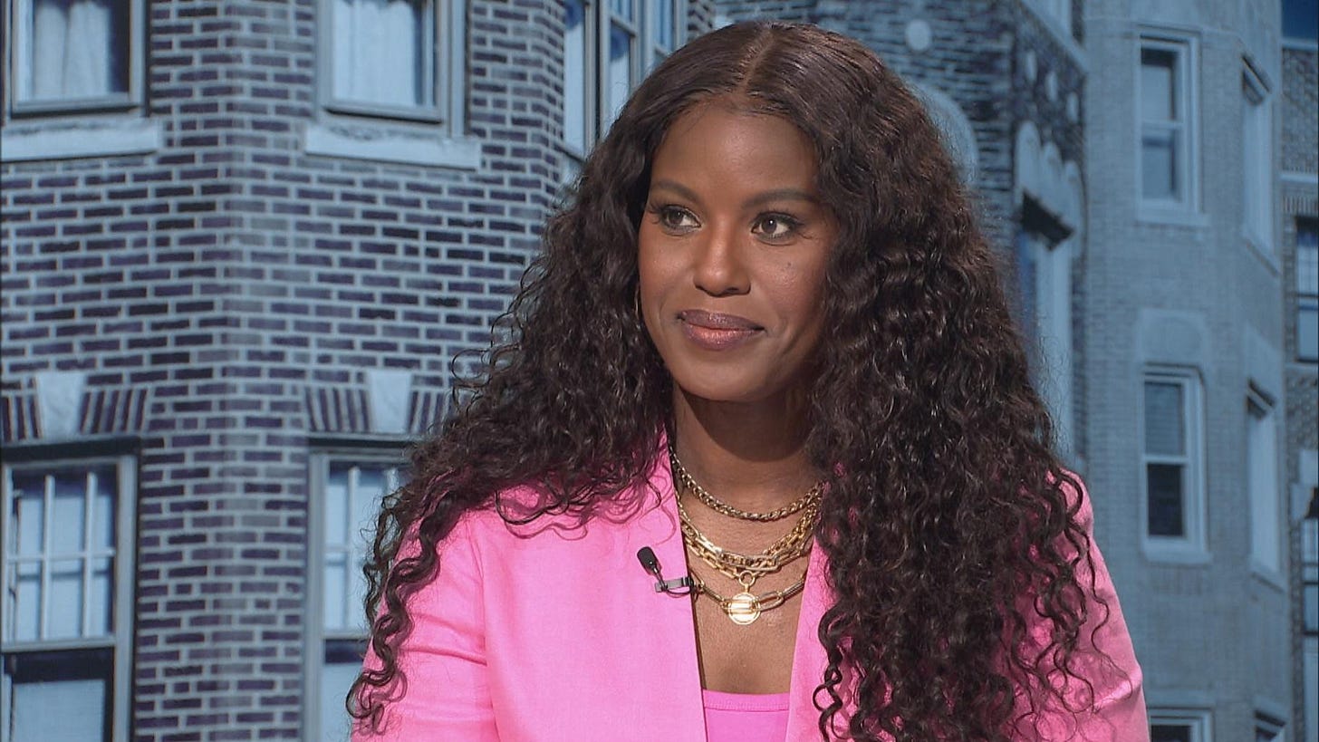 Chicago Teachers Union President Stacy Davis Gates appears on “Chicago Tonight” on Aug. 22, 2023. (WTTW News)