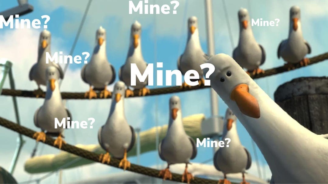 Finding Nemo HD “mine?” seagull meme template : r/MemeRestoration