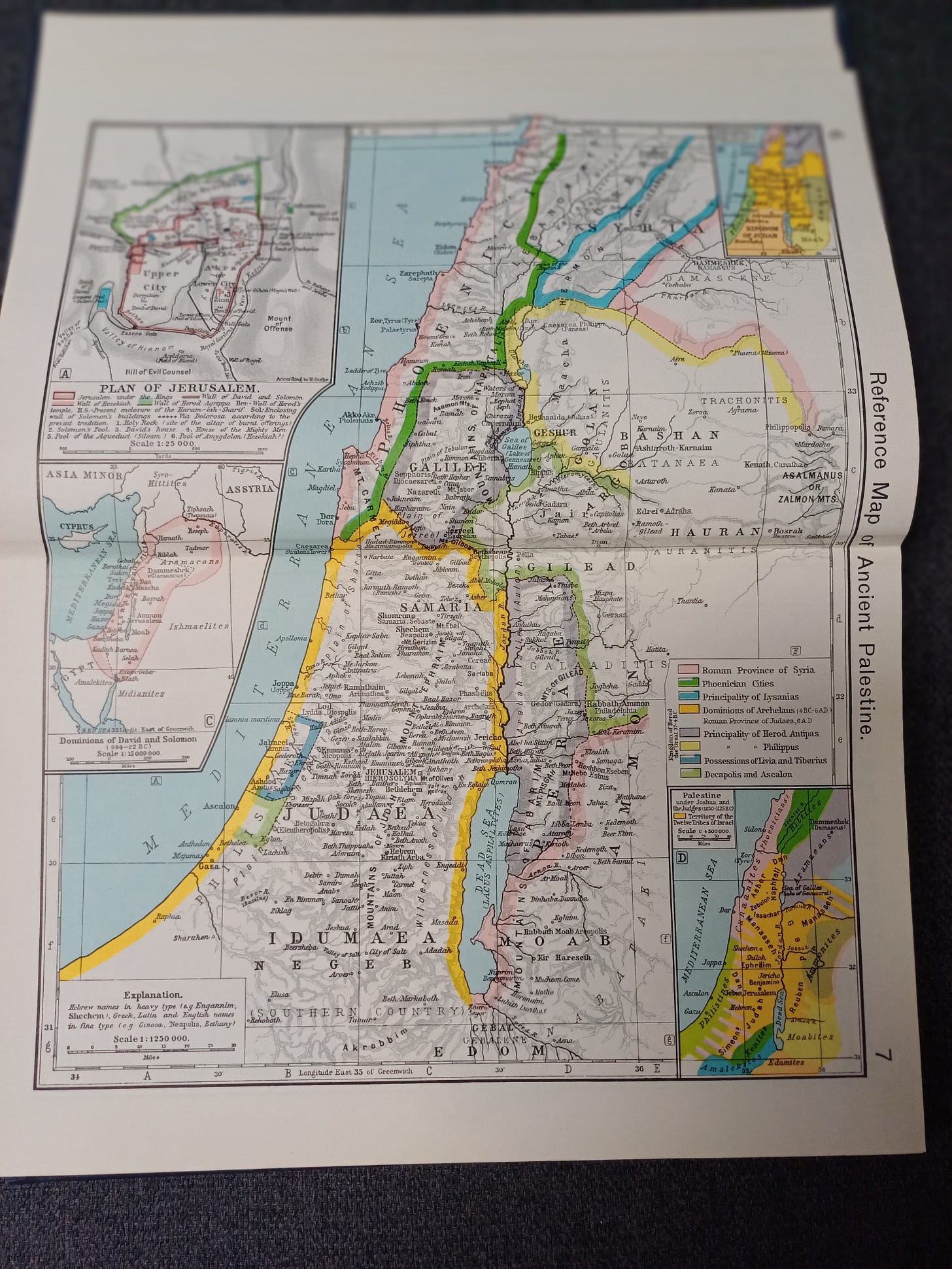 Reference Map of Ancient Palestine that does not name any country “Palestine.”