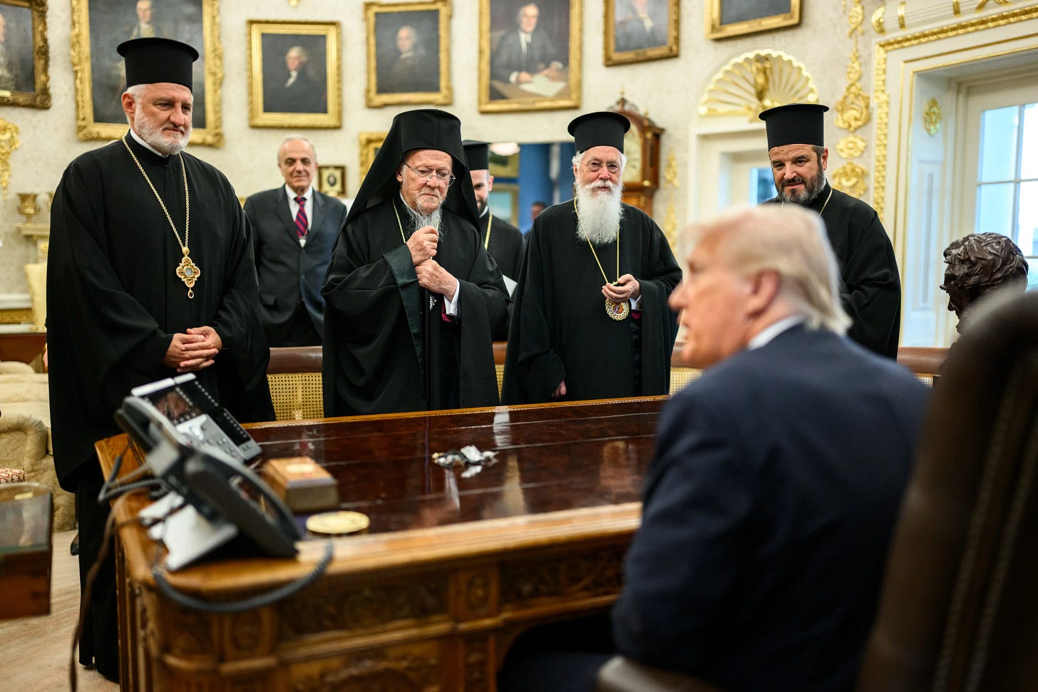 US President Donald Trump meeting with the Ecumenical Patriarch Bartholomew, Source: The White House