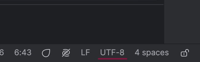 How modern IDEs display file encoding