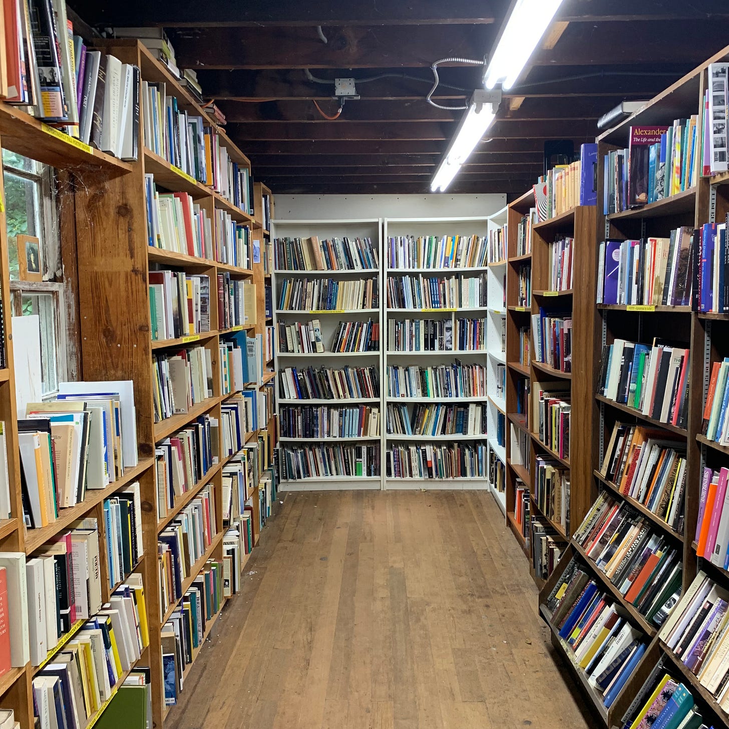 A room lined with bookshelves