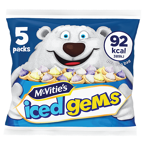 The packaging of Jacobs, McVitie's, and Khong Guan's iced gem biscuits.