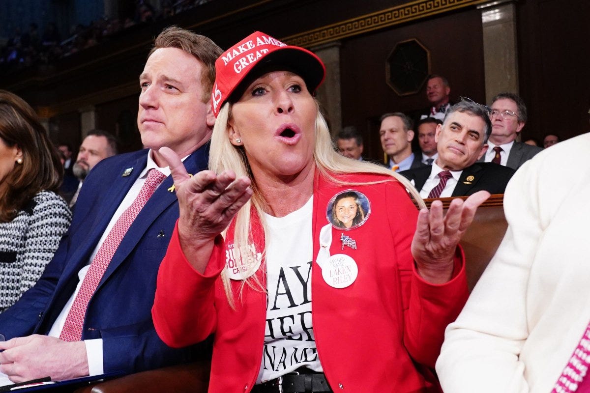 Marjorie Taylor Greene Threatened With Removal During State of the Union