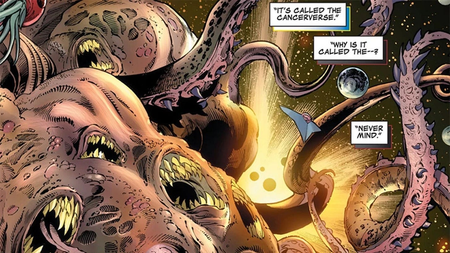Marvel’s cancer-verse from the comics Marvel’s cancer-verse from the comics