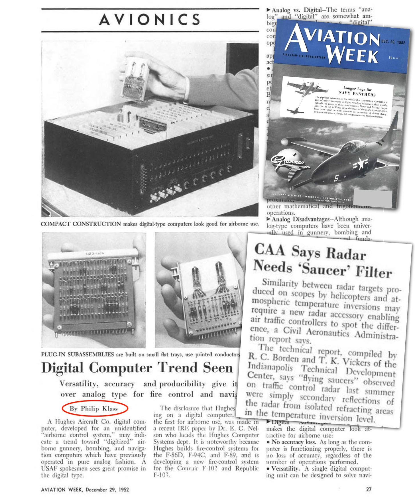 Philip J Klass joined Aviation Week in 1952 and began filing ‘saucer’ stories shortly thereafter. Philip J Klass joined Aviation Week in 1952 and began filing ‘saucer’ stories shortly thereafter.