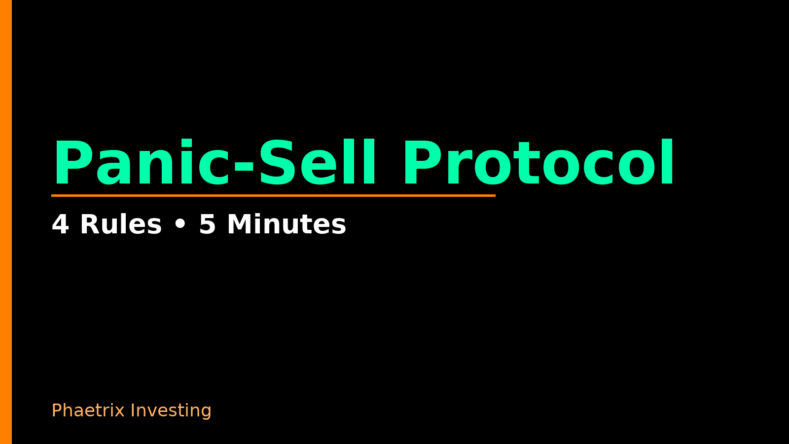 I Nearly Torched a Portfolio Gem Last Month — The 4-Rule Panic Protocol ...