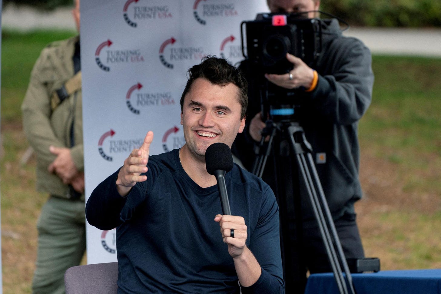 Turning Point USA founder and conservative commentator Charlie Kirk holds a debate event ahead of his scheduled speech on the campus of the University of Washington in Seattle, Washington, U.S. May 7, 2024.   REUTERS/David Ryder