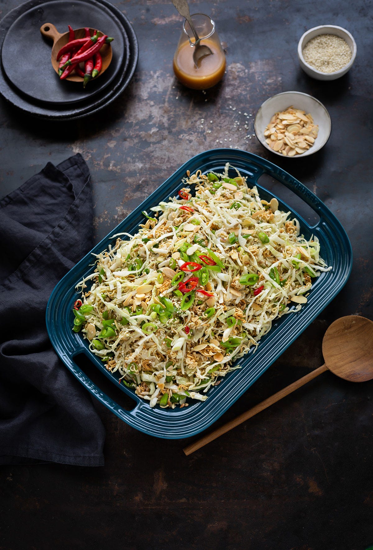 Crispy noodle slaw with a soy, honey & ginger dressing recipe