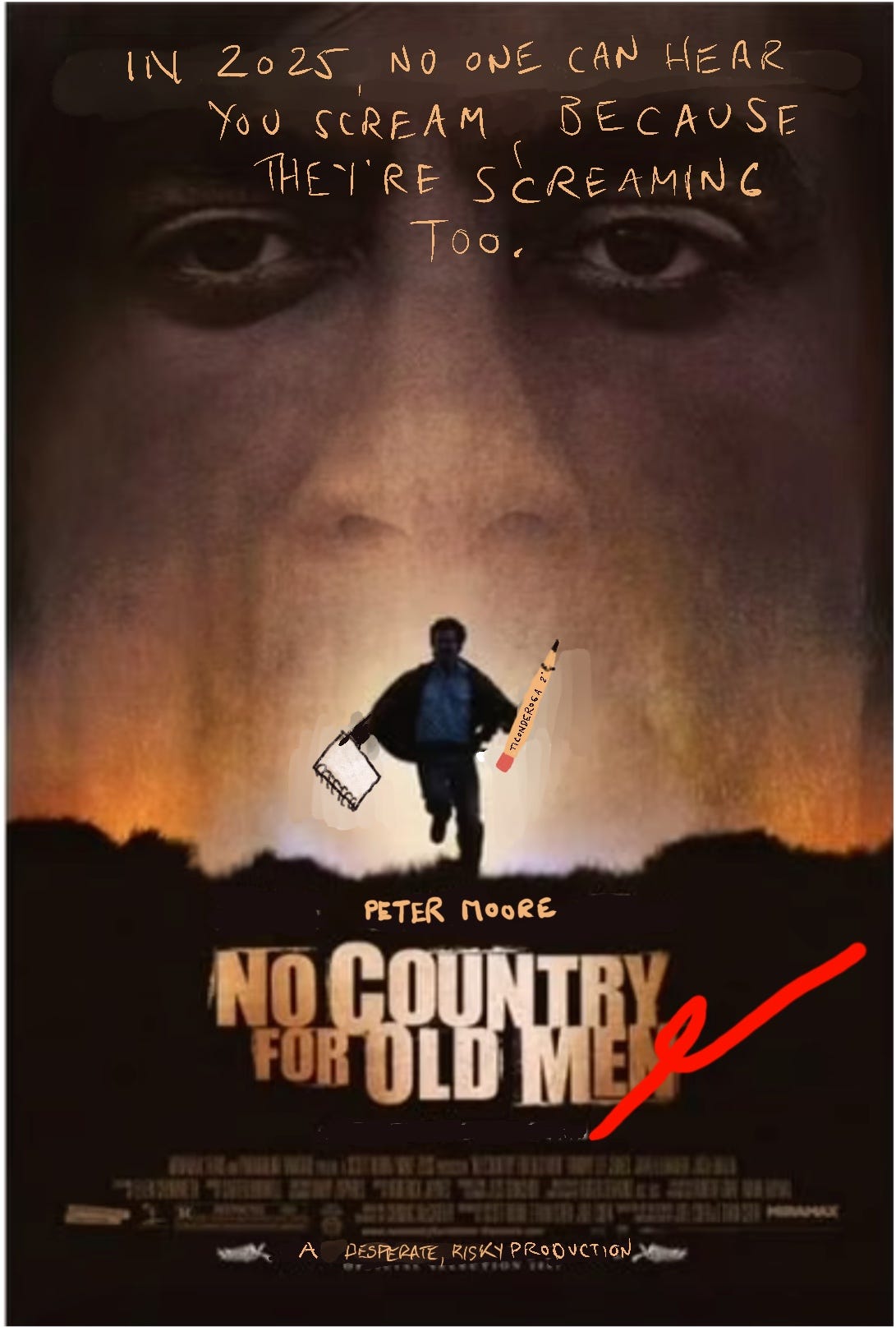No Country for Old Men movie poster with next text