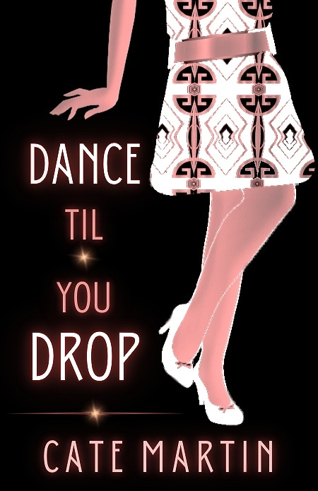 Illustrated book cover shows the bottom half of a woman in a vintage dress and shoes as she dances
