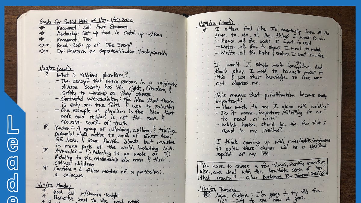 5 Actionable Tips for Taking Better Handwritten Notes in Your Journal, Work Notebook, etc.