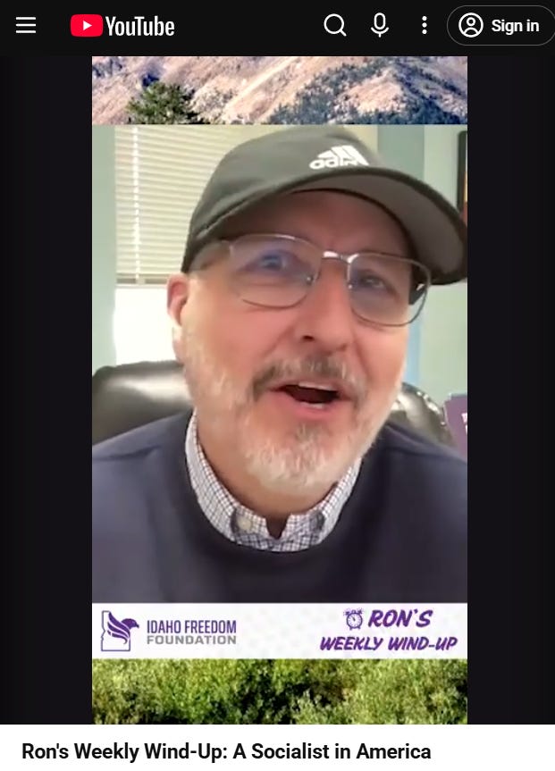 Idaho Freedom Foundation — Ron’s Weekly Wind-Up: A Socialist in America