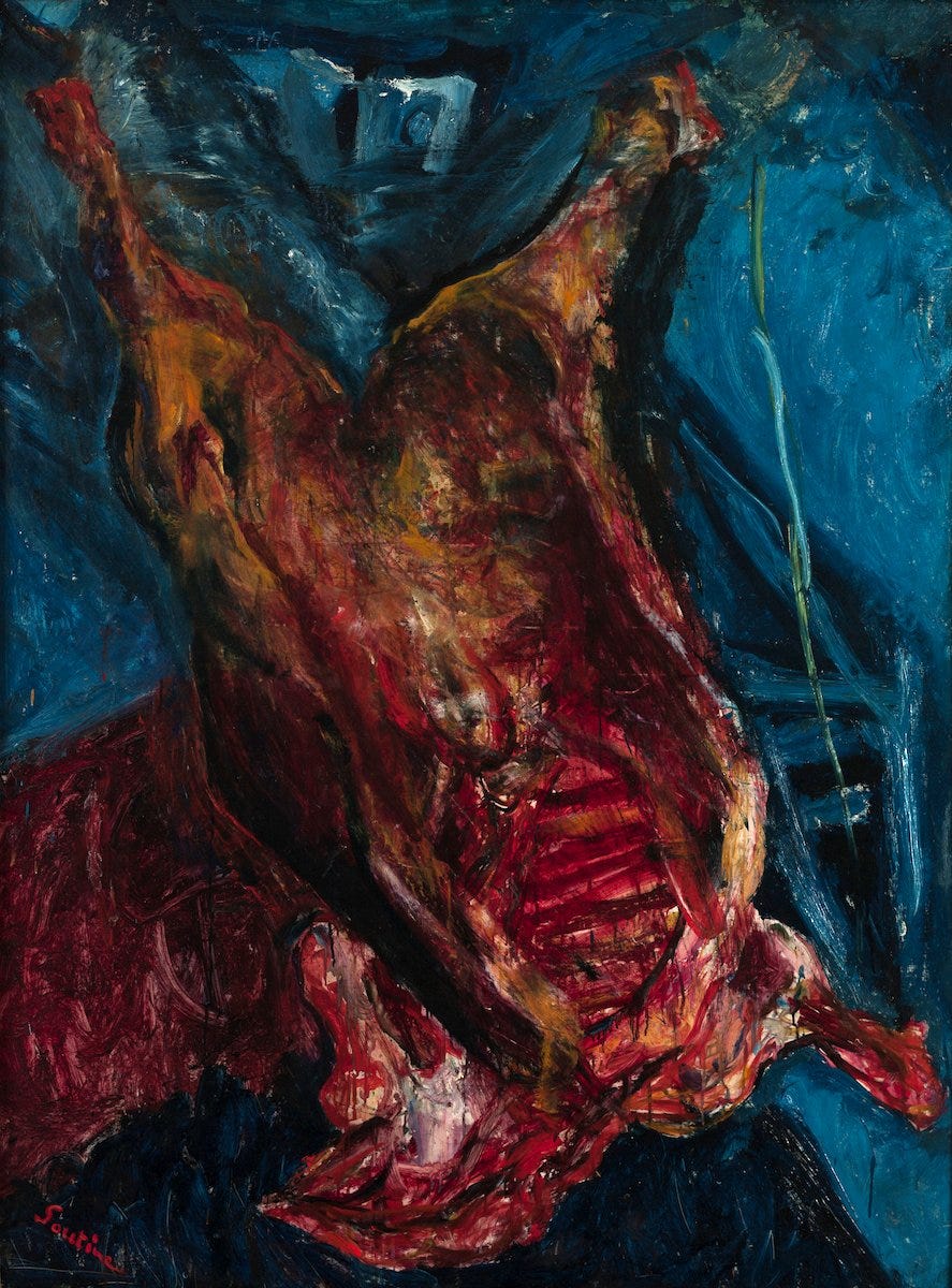 Chaim Soutine, Carcass of Beef, c. 1925. Albright-Knox Art Gallery, Buffalo. Chaim Soutine, Carcass of Beef, c. 1925. Albright-Knox Art Gallery, Buffalo.