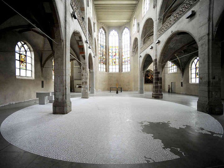 Motoi Yamamoto making of a saltwork and Labyrinth salt