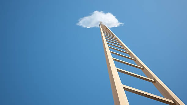Ladder Way to Heaven Ladder Way to Heaven isolated on sky ladder sky stock pictures, royalty-free photos & images