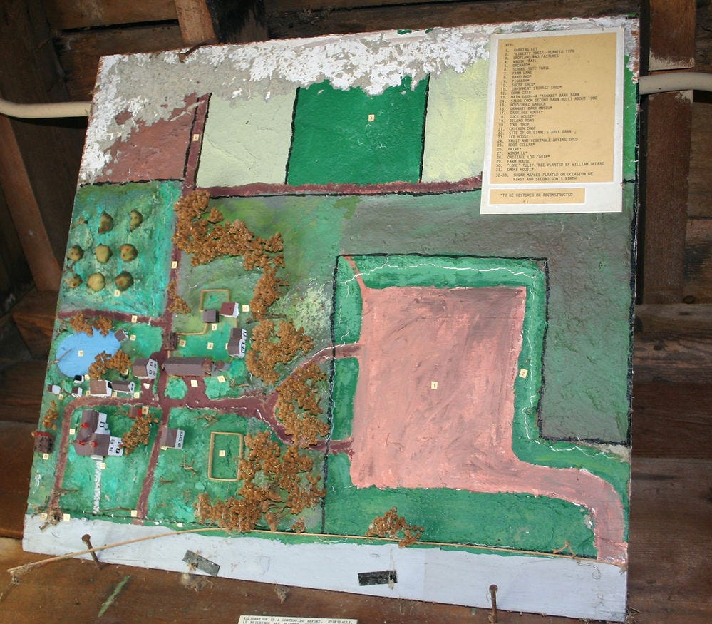 Historic diorama of DeLano Farms Historic diorama of DeLano Farms