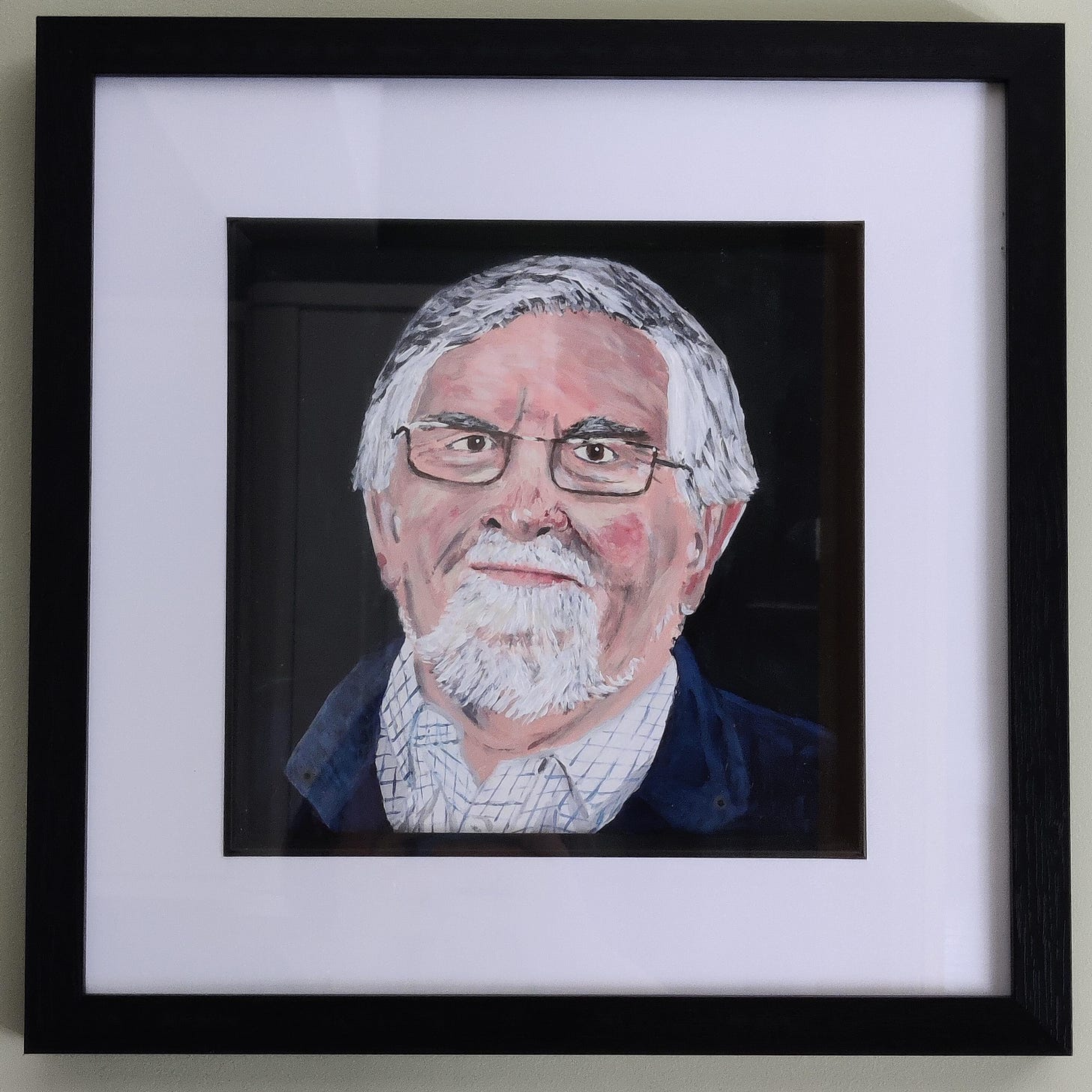 A painted portrait of the author's father with warm, twinkling eyes and a gentle smile. The portrait accompanies reflections on encouragement, memory and the lasting influence of a loving parent.