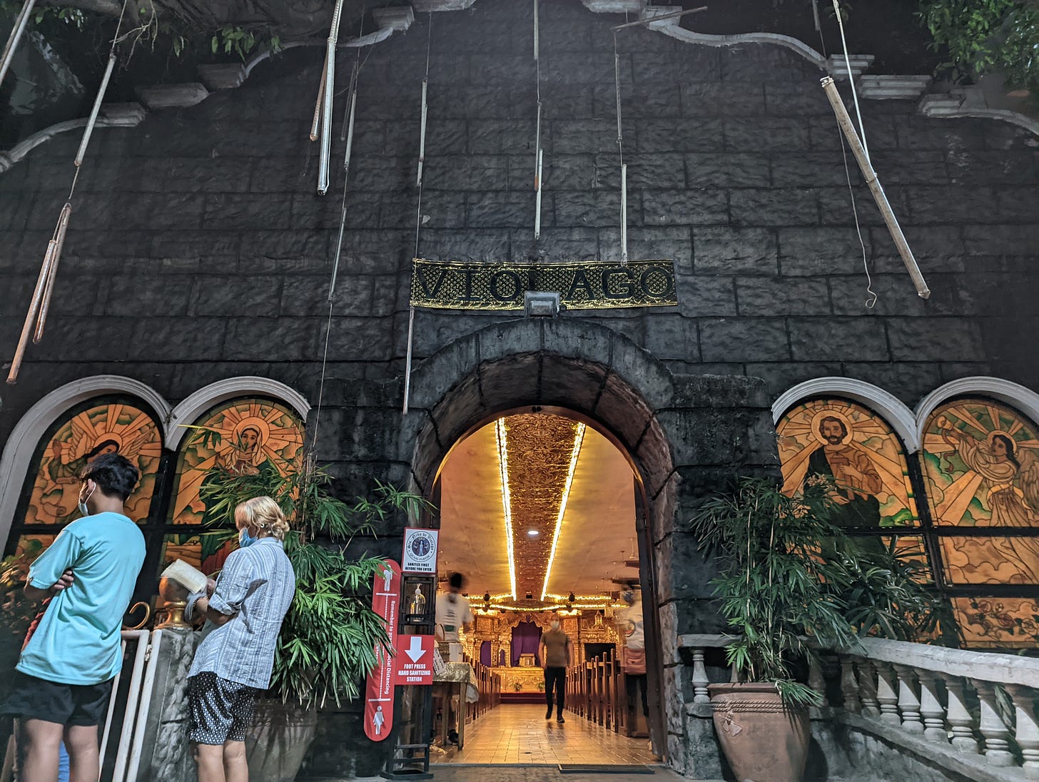 The somewhat small exterior of Violago Quasi-Parish showing its chapel-like appearance