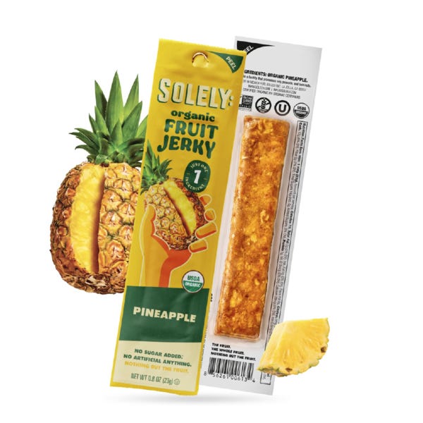 Solely Organic Fruit Jerky, Pineapple