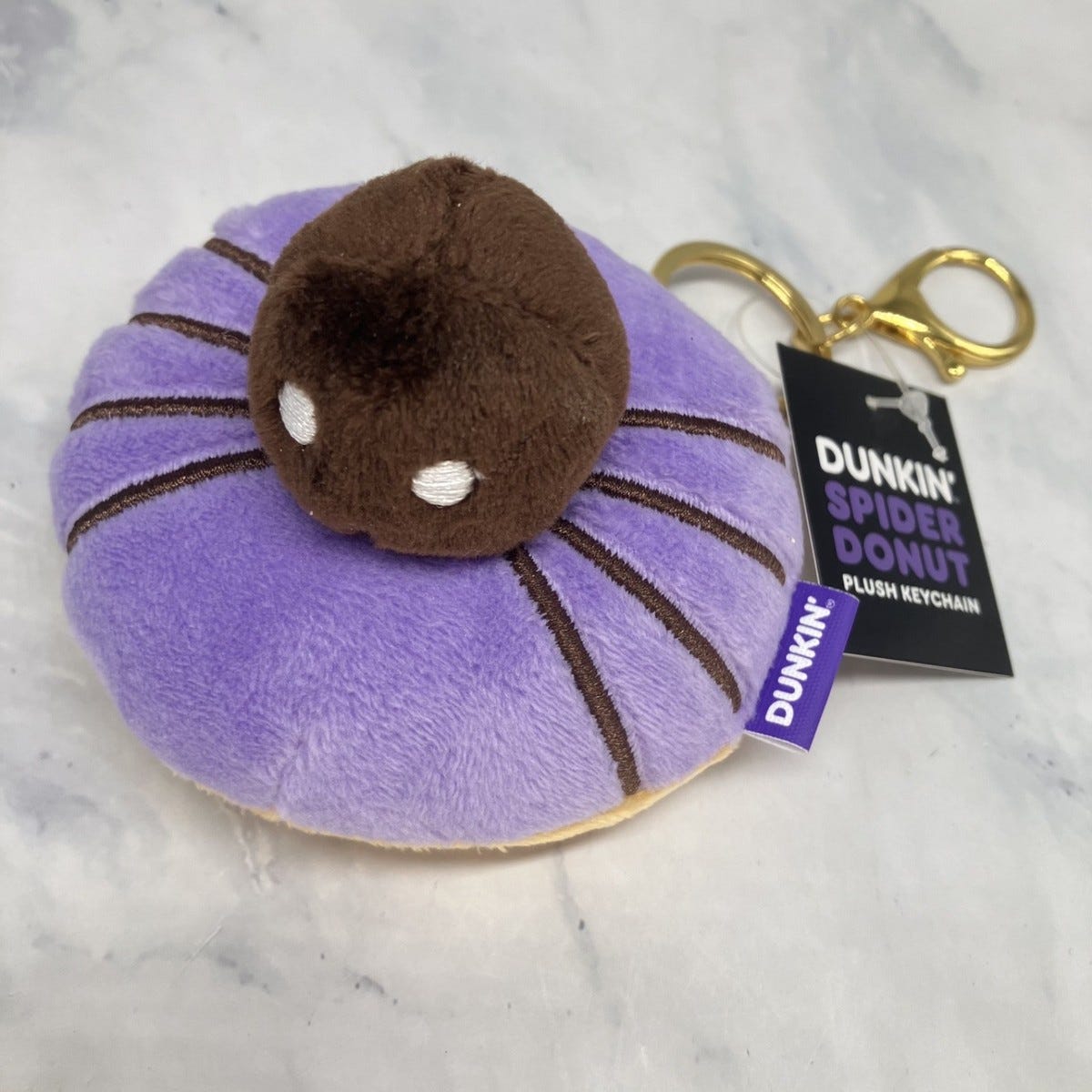 Halloween DUNKIN Spider Donut Plush Keychain 2025 *FREE GIFT W/PURCHASE*