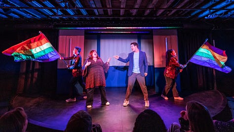 The cast of "Heated Rivalry: The Unauthorized Musical Parody," shot by Matthew Murphy