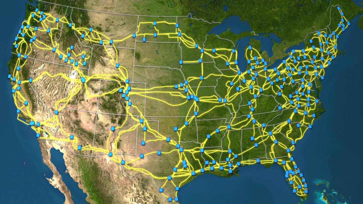 Map of US Long-Haul Fiber-Optic Cable Network - Business Insider
