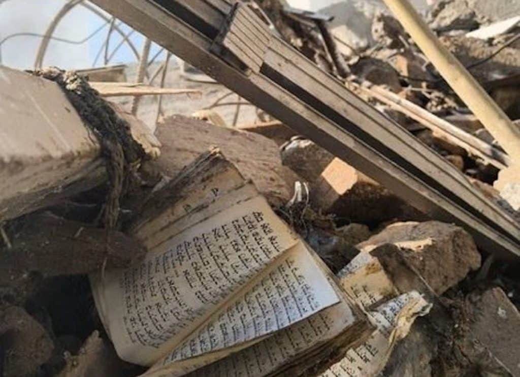 Scene from the the destruction of the Rafi-Nia synagogue in Tehran from an Israeli bombing, on April 7, 2026. (Photo shared via MB Ghalibaf on social media) Scene from the the destruction of the Rafi-Nia synagogue in Tehran from an Israeli bombing, on April 7, 2026. (Photo shared via MB Ghalibaf on social media)