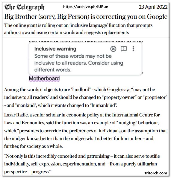 the telegraph google is now censoring and altering your content