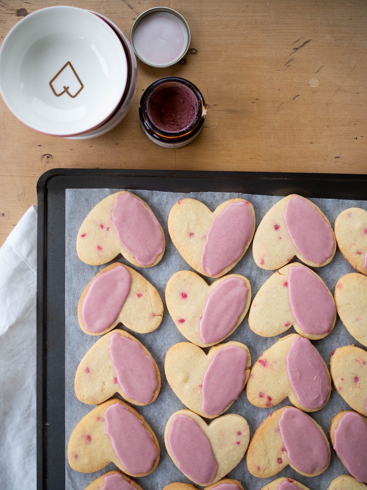 Rose Sugar Cookie Hearts
