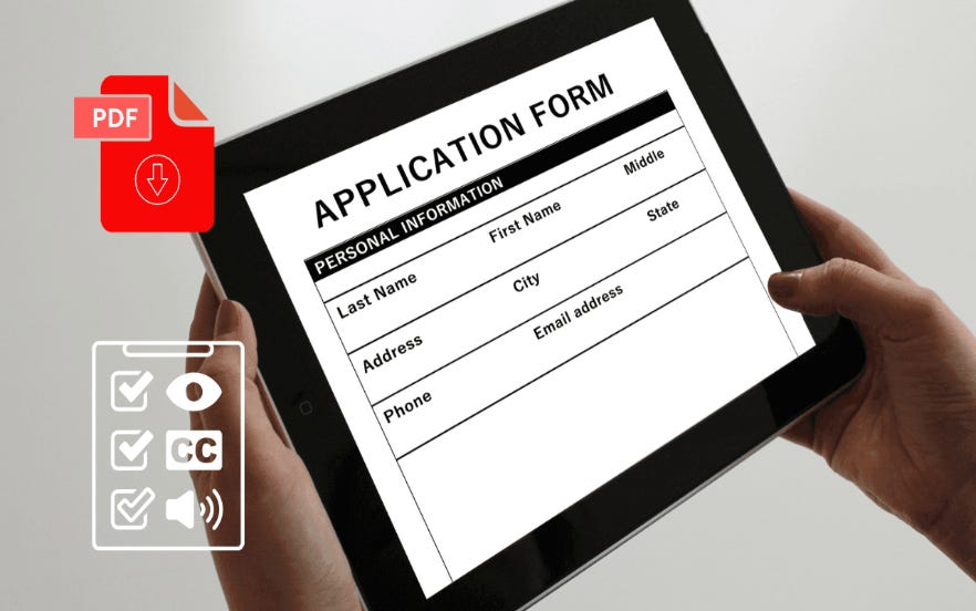 A digital application form interface on a device screen, featuring fields for personal information.