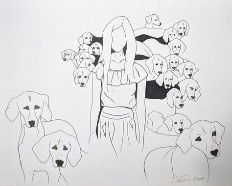 Drawings by Erica, in 2019.