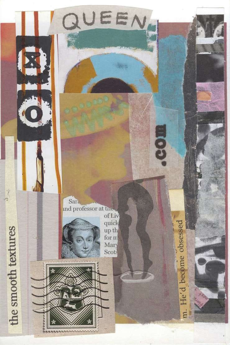 the smooth textures, New York City, 5 June 2021. This collage is from a series title comme d'habitude and utilizes a written word piece by me that is incorporated into each image.