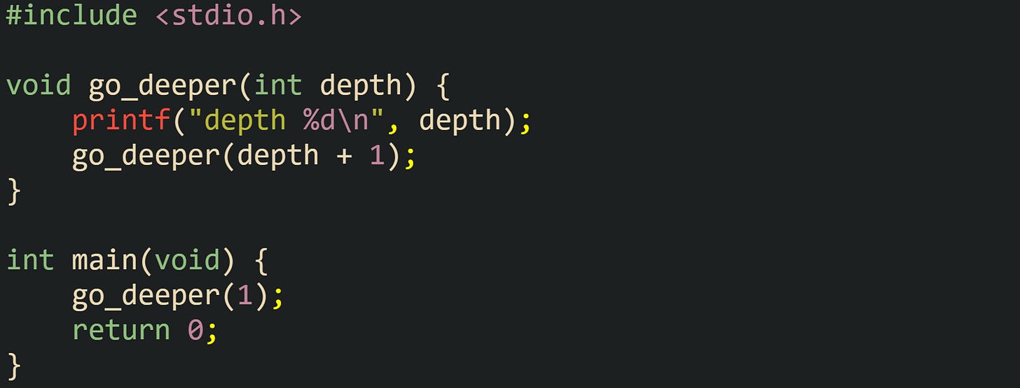 C Recursion and the Call Stack