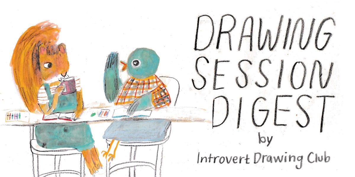 drawing session digest squirrel and bird