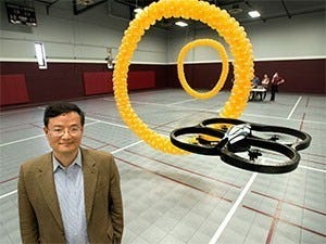 Bin He with flying robot