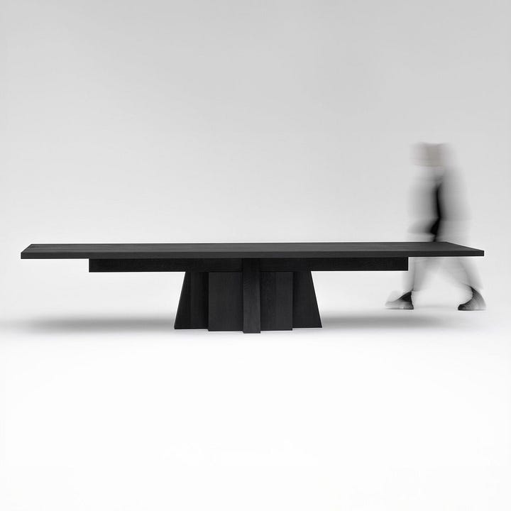 Dining Table 032023 | Umbo Side Tables | Zoumey Lounge Chair | Zoumey Desk (Images: Arno Declercq)