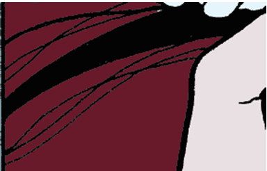 A close up of an illustration showing a small white dot within it.