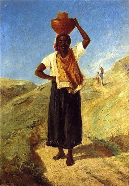 Woman Carrying a Pitcher on Her Head, c.1854 - c.1855 - Camille Pissarro