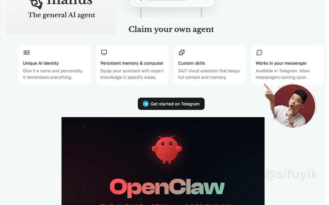 Manus Agent = OpenClaw for free? - by Sifu Yik Chan