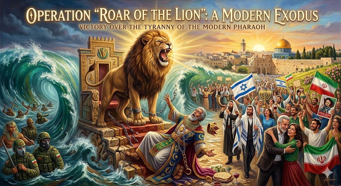 May be an image of ‎text that says '‎እእልልልልል OPERATION "ROAR OF THE LION": A MODERN FXODUS VICTORY OVER THE TYRANNY OF THE MODERN PHARAOH 1 ه‎'‎