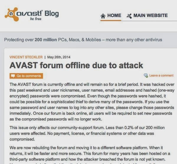 Avast Anti-Virus forum Hacked Avast Anti-Virus forum Hacked