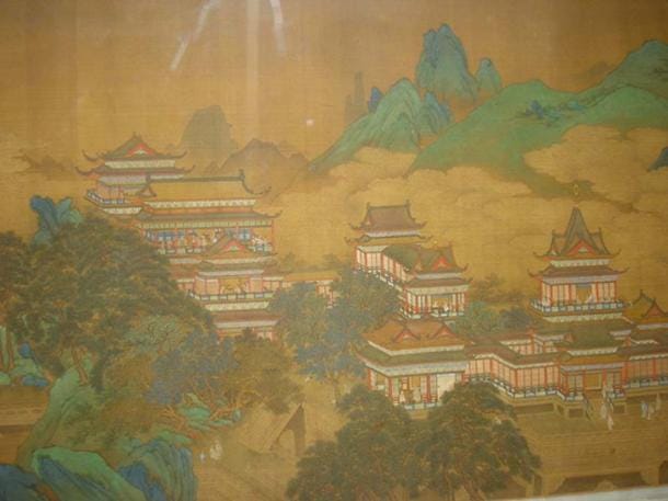 Peach Festival of the Queen Mother of the West, a Chinese Ming Dynasty painting from the early 17th century. Peach Festival of the Queen Mother of the West, a Chinese Ming Dynasty painting from the early 17th century.