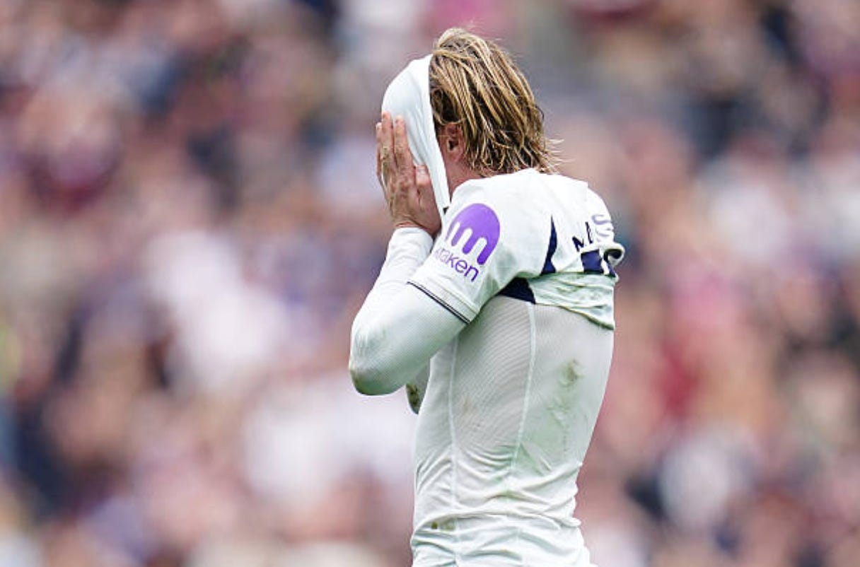 James Maddison of Tottenham Hotspur at full time during the Premier League match between Tottenham Hotspur and Aston Villa at Tottenham Hotspur Stadium in London, United Kingdom, on September 19, 2026. (Photo by Harvey Murphy/News Images/NurPhoto via Getty Images) James Maddison of Tottenham Hotspur at full time during the Premier League match between Tottenham Hotspur and Aston Villa at Tottenham Hotspur Stadium in London, United Kingdom, on September 19, 2026. (Photo by Harvey Murphy/News Images/NurPhoto via Getty Images)