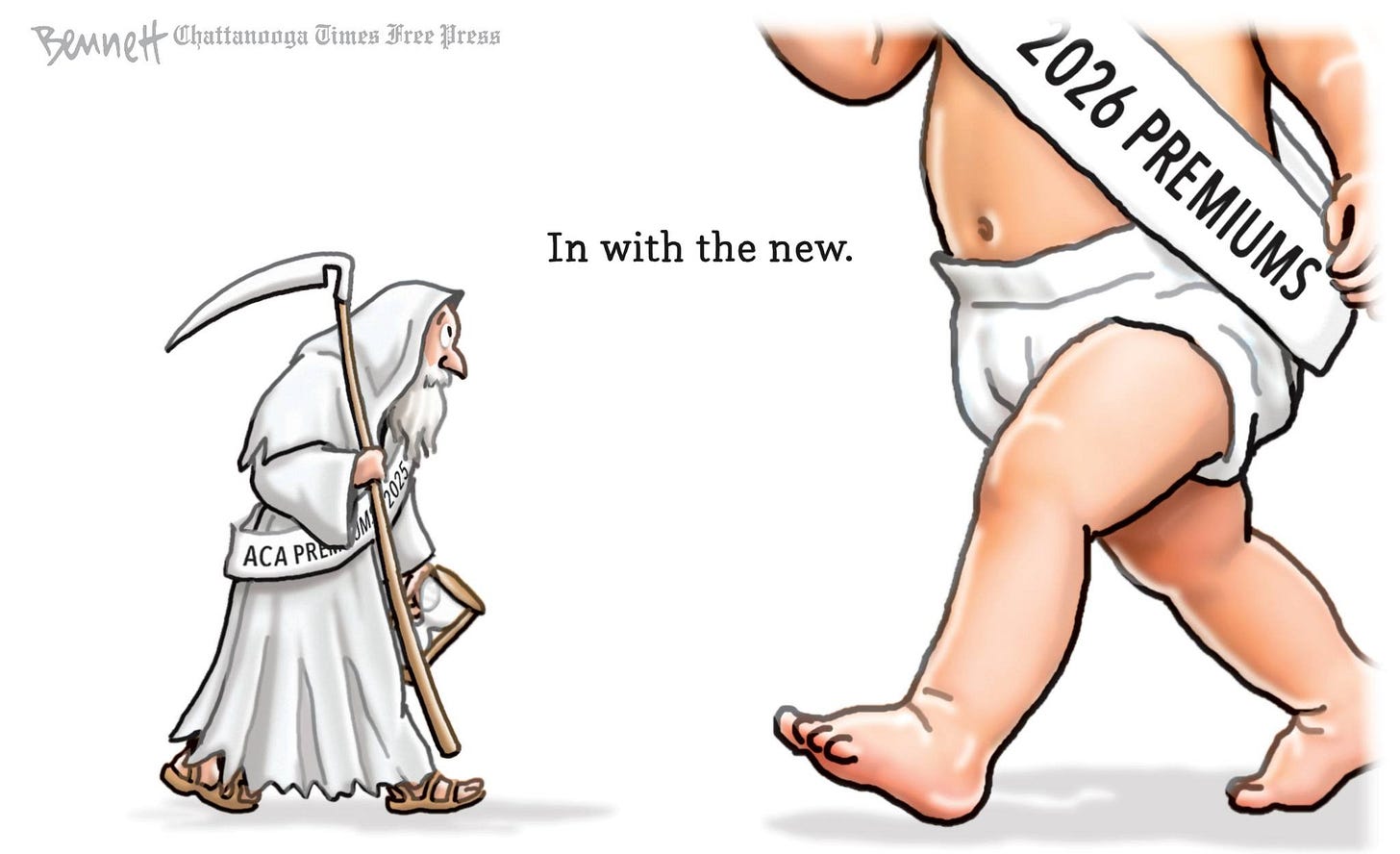 May be an illustration of text that says 'Beunett Chaffannnga Times Hree fress In with the new. 2026 PREMIUMS PIEIUNS ACA PRE ACAPR PR'