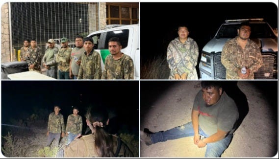It took five hours of tracking by Border Patrol Agents & Sheriff's Deputies before this group of illegal aliens was caught (Sept. 30, 2025) It took five hours of tracking by Border Patrol Agents & Sheriff's Deputies before this group of illegal aliens was caught (Sept. 30, 2025)