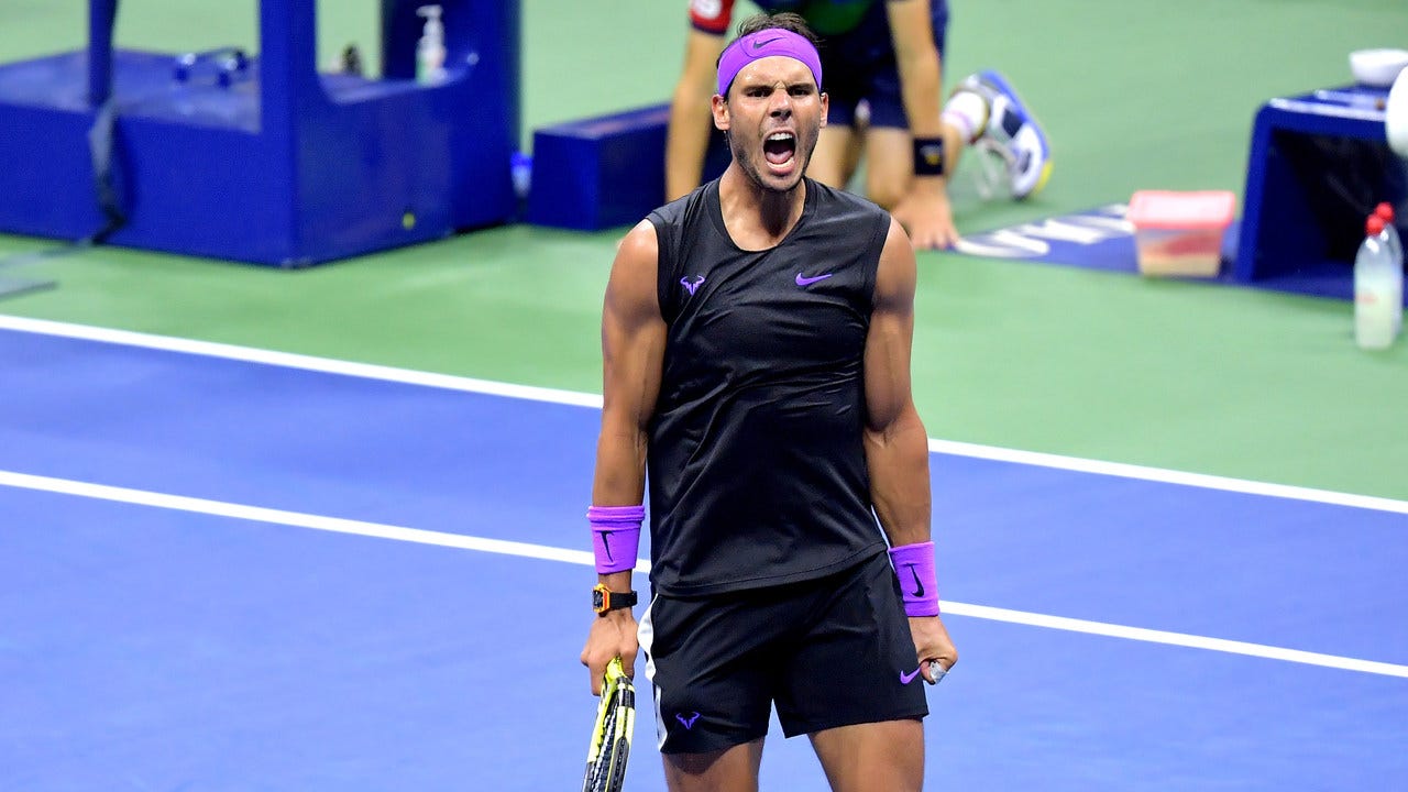 rafael nadal screaming excitement in victory at us open win 2019 rafael nadal screaming excitement in victory at us open win 2019