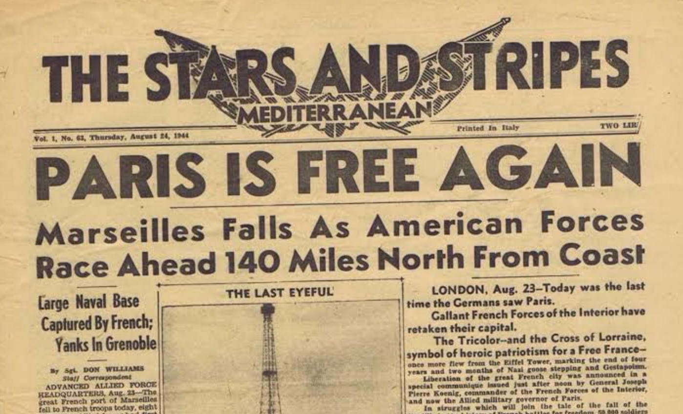 World War II edition of Stars & Stripes. World War II edition of Stars & Stripes.