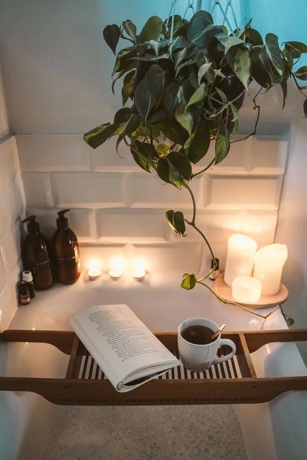 A hotel room set-up for your anniversary date idea at home